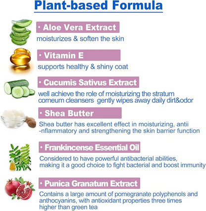 DR.EASY Odor Remover Pet Grooming Wipes 100Ct Lavender Plant Based Ingredients for Paws,Body,Nose &Bum Cleaning,Remove Dirt,Dander & Excess Hair with Soft and Thick Wipes,No Artificial Fragrance