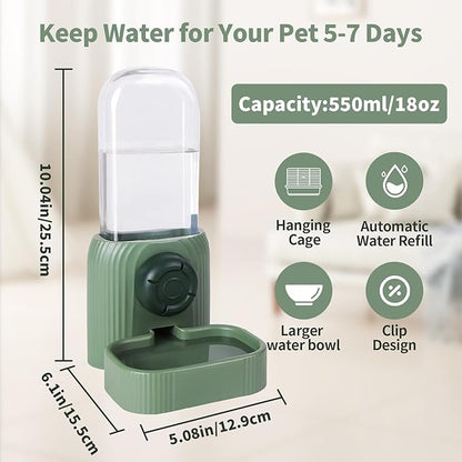 20oz Hanging Automatic Pet Water Dispenser, Gravity Dog Water Bowl for Cage, No Drip Rabbit Water Bottle, Cage Water Dispenser for Small Dogs, Cats, Rabbits and Other Small Animals