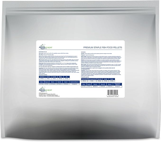 Aquascape Premium Staple Fish Food Pellets for Medium to Large Pond Fish, Large Pellet, 11 Pounds / 5 kg | 81049