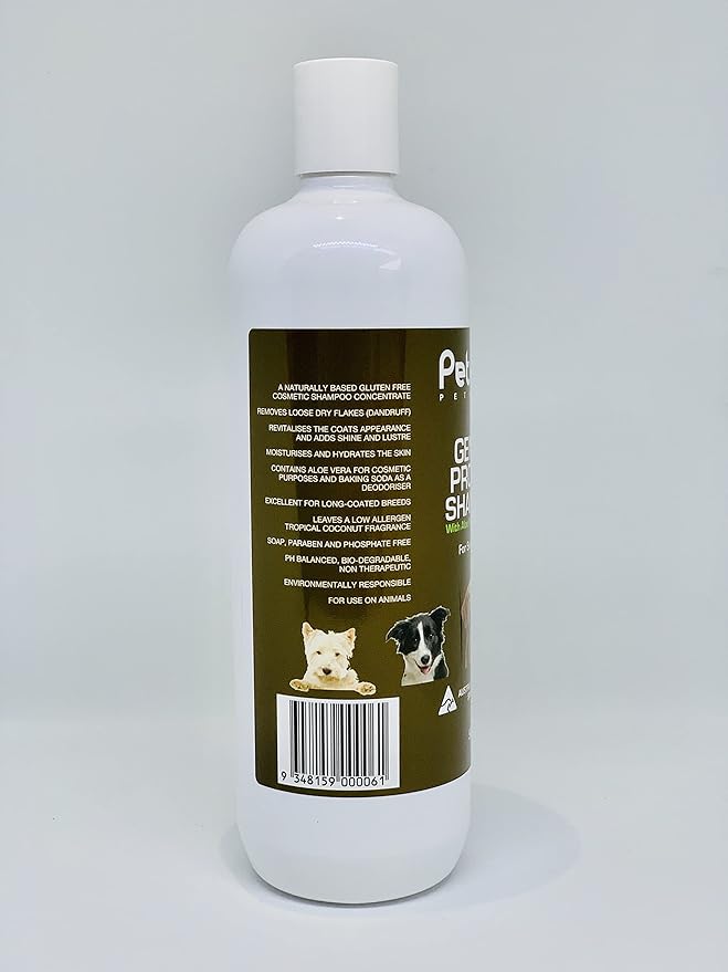 Petcare Dog Shampoo for Pets with Sensitive Skin, Gentle Protein Pet Shampoo with Baking Soda and Aloe Vera, Gluten Free, Eliminates Pet Odor, Dandruff, 250ml