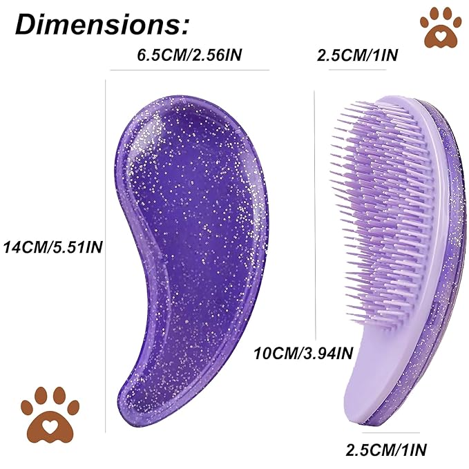 Puppy Brush, Soft Dog Brush for Grooming, Puppy Hair Remover Brush Comb, Grooming Tool for Poodles,Teddy, Yorkies, Maltese, Shih Tzu, Chihuahua, Starry Purple