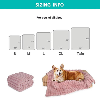 Waterproof Dog Blanket for Bed, Luxury Plush Washable Large Dogs Blankets for Furniture Protection, Super Soft Calming Pet Blanket for Indoors (Pink, 60"x80")