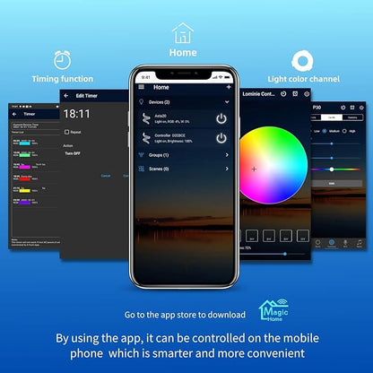Lominie Dimmable 4 Channels Wi-Fi Controller with 5-pins Compatible LED Aquarium Light
