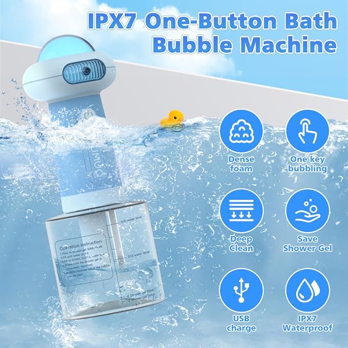 Electric Dog Shampoo Dispenser, IPX7 Automatic Dog Soap Dispenser, Soap Frother Dogs Grooming with Brush for Dogs and Cat Bathing, Shampoo Foamer Pet Bath Supplies, Bathroom, Kitchen Sink