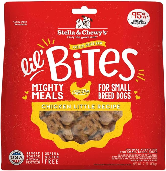 Stella & Chewy's Freeze-Dried Raw Lil' Bites Chicken Little Recipe Small Breed Dog Food, 7 oz. Bag