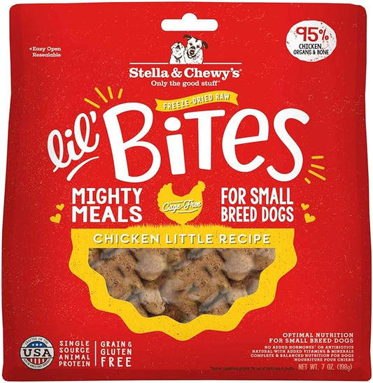 Stella & Chewy's Freeze-Dried Raw Lil' Bites Chicken Little Recipe Small Breed Dog Food, 7 oz. Bag