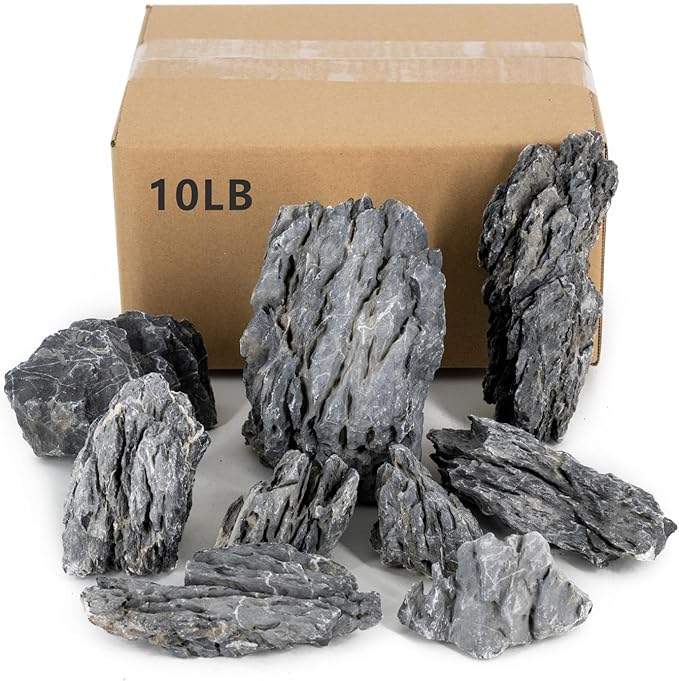 Natural Rocks Seiryu Stones Aquariums Stones for Aquascaping, Aquariums, Terrariums, Vivariums Decorative Stone,Reptile Enclosures,Paludariums,and Gardens-10LBï¼2 to 7 inchï¼