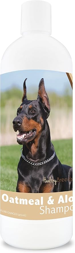 Healthy Breeds Dog Oatmeal Shampoo with Aloe for Doberman Pinscher - Over 75 Breeds  16 oz - Mild and Gentle for Itchy, Scaling, Sensitive Skin  Hypoallergenic Formula and pH Balanced