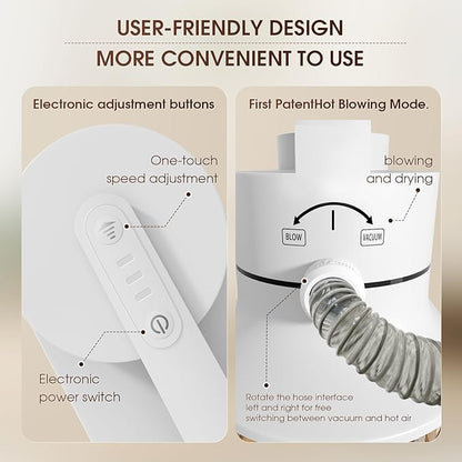 Dog Grooming Kit, Dog Hair Vacuum with Nail Clipper and 4L Dust Cup, 6 Pet Grooming Tools, Silent Pet Vacuum for Cats, Dogs and Other Animals
