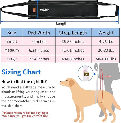 LOOBANI Portable Dog Sling for Back Legs, Hip Support Harness to Help Lift Dogs Rear for Canine Aid and Old K9 Cruciate Ligament Rehabilitation
