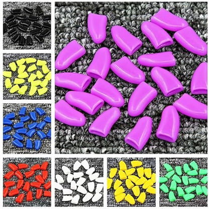 100pcs Dog Nail Caps Dog Caps Dog Nail Covers for Pet Dog Paws with 5pcs Adhesive Glue+5pcs Applications and Instructions