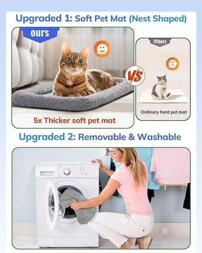 Morpilot Dog Carrier with Wheels Pet Carrier Airline Approved, Cat Carrier with Wheels Large for 2 Cats, Rolling Puppy Stroller Detachable and Foldable Pet Travel Bag Gray