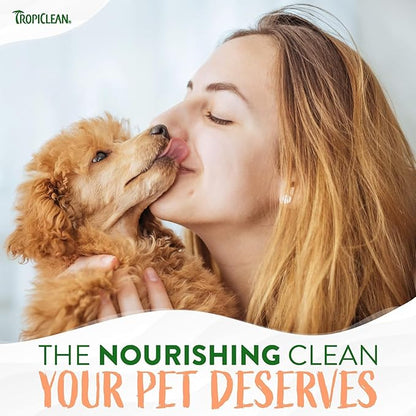 TropiClean No Rinse Waterless Dog Shampoo | Detangling & Deodorizing Dry Shampoo for Smelly Pets | Moisturizes Dry Skin | USA Made | Papaya Scent | 7.4oz