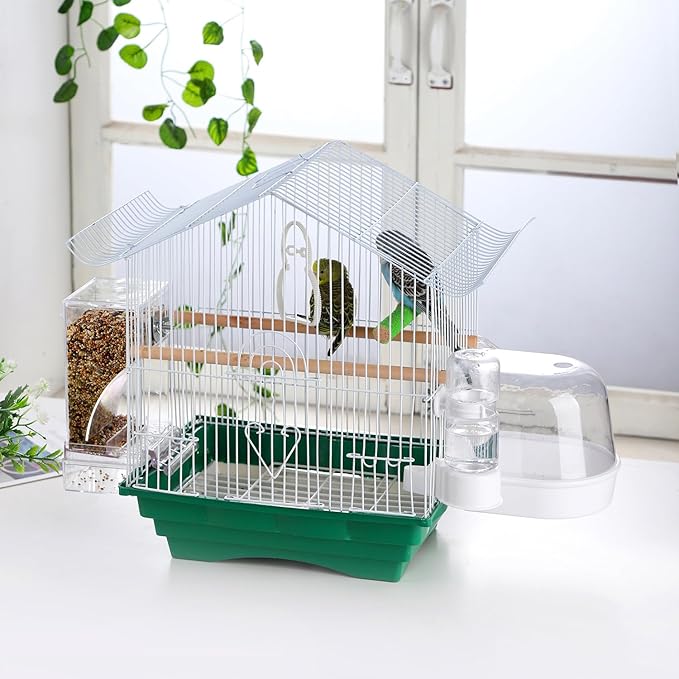 IBWell Clear Bird Bath for Small Birds Parakeet Cage Accessories - Suitable for Cockatiels and Parakeets