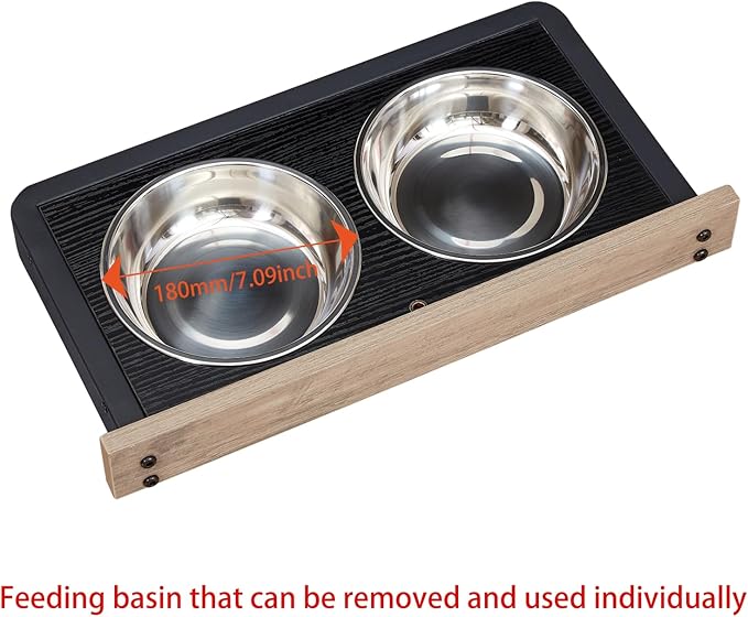 Dog Crate Furniture, Dog House Indoor with Feeding Bowl and Wheels, Wood Dog Crate Dog Kennels Decorative Dog Crate for Small Medium Dogs Grey 43.7" W x 30" D x 33.7" H One Size