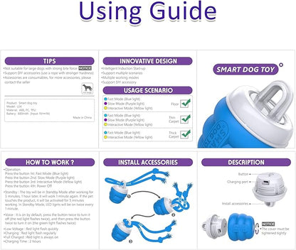 Interactive Dog Toys with Motion Activated, Squeaky Dog Toy Active Rolling Ball Wicked Ball for Daily Training