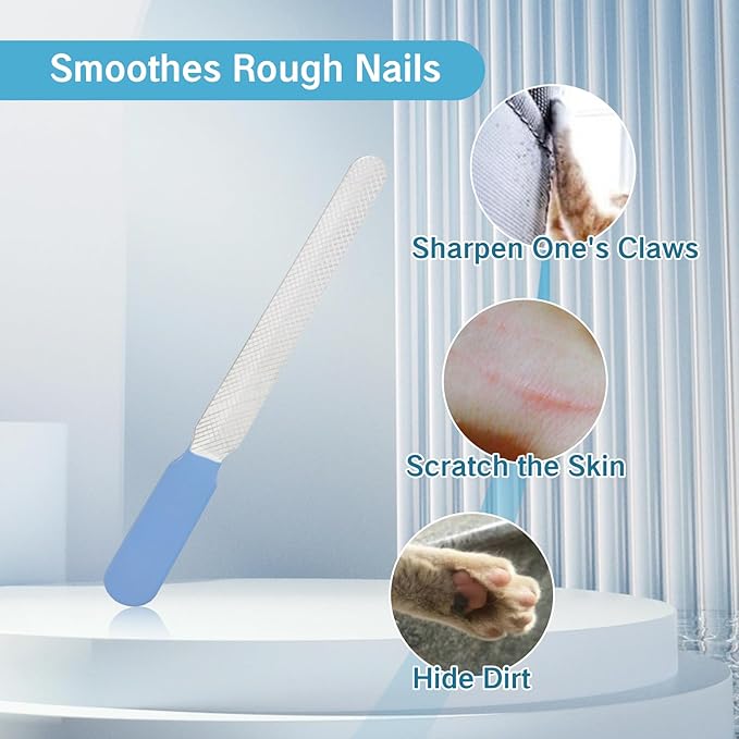 NIIIYTYB 3Pcs Dog Nail File Professional Metal Emery Boards for Dogs Cats Nail Grooming Tool for Smoothing Rough Edges Pet Filer for Large Small Breeds Puppies Toenails Safe Effective