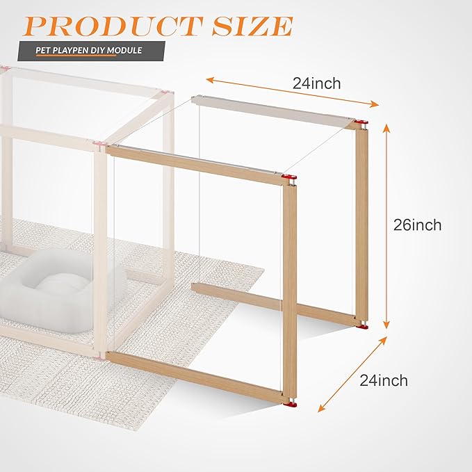 Dog Playpen Expansion Kits(3 Panels:2 Panels+1 Top Panel), Important: The top Panel Cannot be Used as a Side Panel Extension
