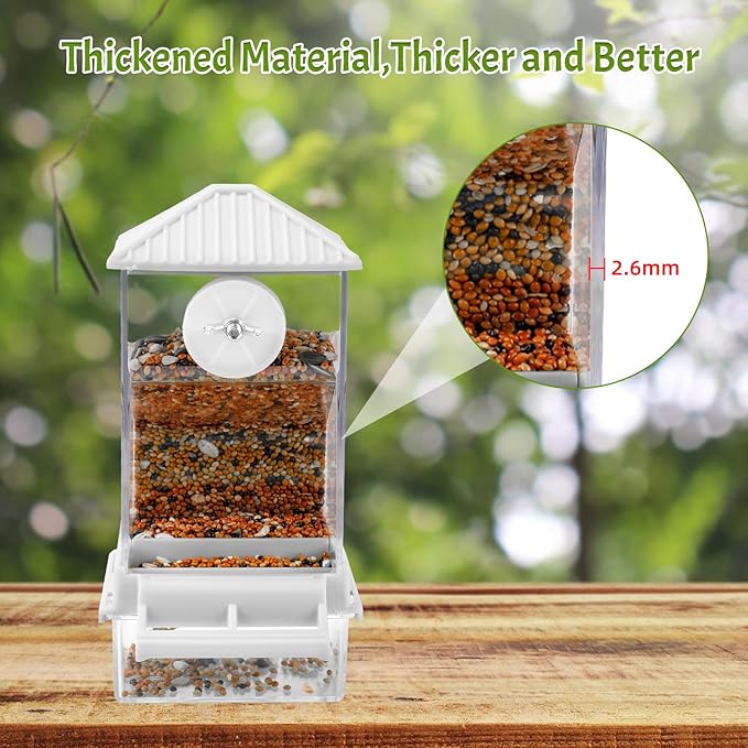 Rypet No Mess Automatic Bird Feeder for Cage,Transparent Acrylic Parrot Seed Feeders,Food Container for Cage,Parrot Feeder Cage Accessories for Small and Medium Lovebirds Parakeets Cockatiel Finch