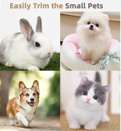 4 in 1 Mini Pet Hair Trimmer, Waterproof Design, 4 Grooming Heads Set, Anti-Mistake Switch, Cordless & Rechargeable, Suitable for Cats and Small Dogs