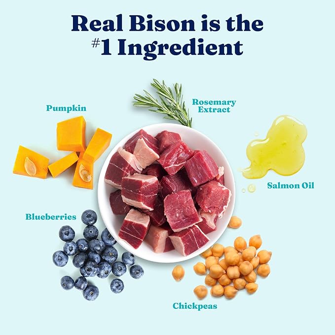 Solid Gold Toy & Small Breed Dog Food Dry Small Bites  Real Bison & Healthy Whole Grain Dogfood  Potato Free, High Fiber Healthy Dog Kibble w/Probiotics for Gut Health  NutrientBoost  11 lb