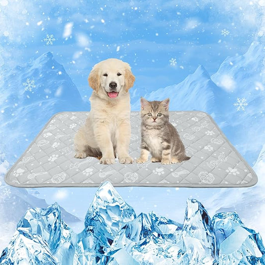 MH MYLUNE HOME Dog Cooling Mat, 20_30 Cooling Pad for Dog/Cat Arc-Chill Cooling Fiber & Endothermic Color Changing Pet Cooling Mat for Dog Foldable & Washable Non-Toxic Summer Pet Blanket, Gray
