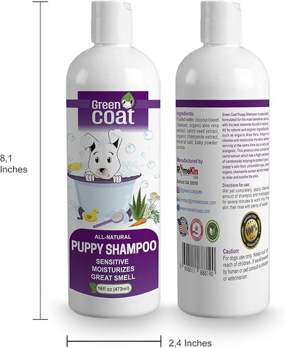 Natural Shampoo for Puppy |Formulated for The Most Sensitive Skin | 100% Natural Ingredients | Protects Your Puppy's Skin | Made in The USA | 16fl oz 473 ml.