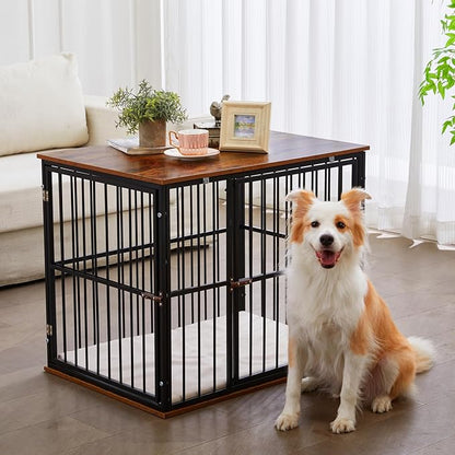 Made4Pets Dog Crate Furniture Dog Kennel Indoor Decorative Wood Dog Cage, 31_ x 21.6_ x 25.3_, Brown