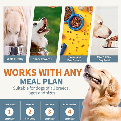 Dog Multivitamin, Glucosamine Chondroitin for Dogs, Krill Oil, Probiotics, Dog Vitamins and Supplements for Heart, Hip & Joints, Immune Health, Digestion, Skin, Coat (180 Chews, Wagyu Beef)