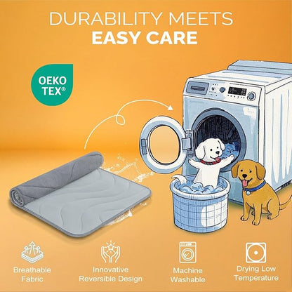 Cozyide Dog Crate Pad, Extra Large Reversible Dog Cooling Mat(Cool & Warm), Washable Soft Crate Mat for All Season, 40" L x 28" W, Dark Grey