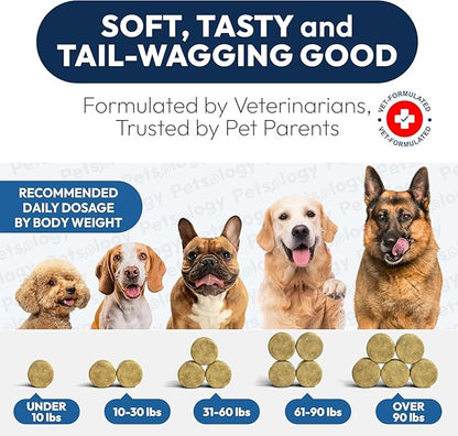 Omega 3 Fish Oil for Dogs - 170 Chews - Omega 3 for Dogs Itchy Skin & Allergy Relief - Skin & Coat Supplement - EPA & DHA Fatty Acids - Dog Anti Shedding & Hot Spot Treatment - Salmon Oil