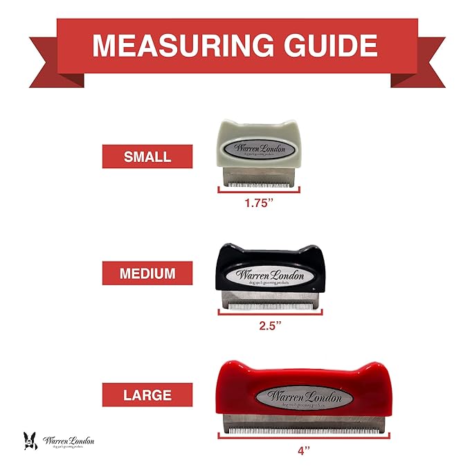 Deshedding Dog Brush by Warren London | Stainless Steel Deshedding Tool | Long Hair - Medium