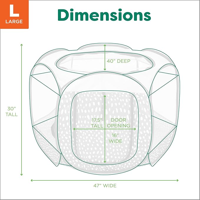 Furhaven Portable Dog Playpen Cat Tent, Pet Playground/Kennel Foldable Indoor Outdoor Zippered Puppy Crate - Gray Pebbles, Large