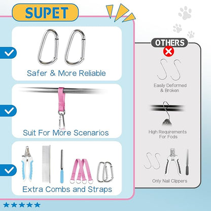 Supet Dog Grooming Hammock Harness for Cats Dogs, Relaxation Pet Grooming Hammock Restraint Dog & Small Animal Leashes Sling for Grooming Dog Grooming Helper for Nail Trimming Clipping Grooming S