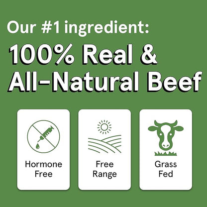 Real Meat Dog Treats - Two 12oz Bag of Bite-Sized Air-Dried Beef Jerky for Dogs - Grain-Free Jerky Dog Treats with 95% Human-Grade, Free-Range, Grass Fed Beef - All-Natural High Protein Dog Treats