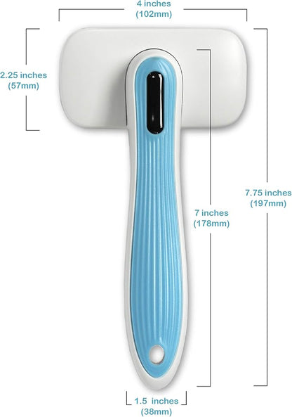 Pets First Premium Dog Brush & CAT Brush Self Cleaning Dog Slicker Hair Brush Easy to Clean Best Pet Grooming Brushes Shedding Grooming Tools for Dogs and Cats. Beautiful Gift for The Groomer!