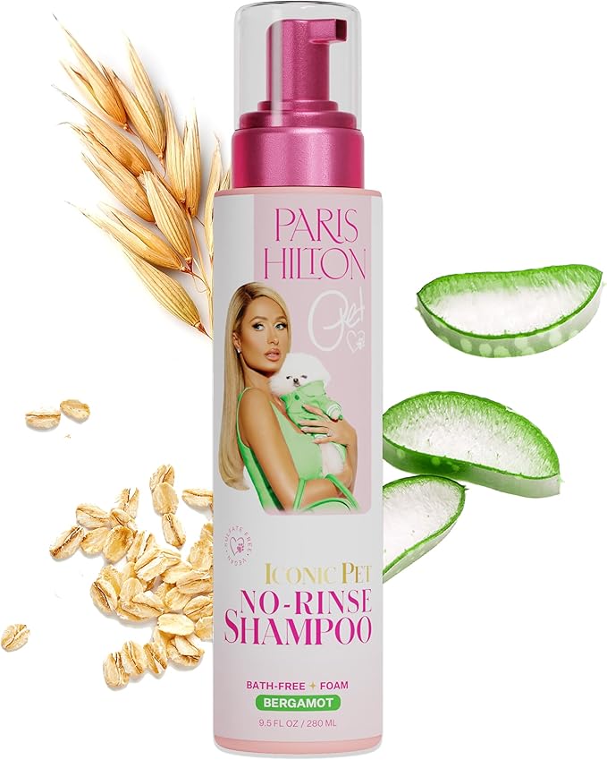 Paris Hilton Pet Iconic Bergamot Scent No-Rinse Dog Shampoo, Waterless Dog Wash, Hypoallergenic, 280ml  Quick Clean for Dogs, Easy Grooming, No Rinse Needed