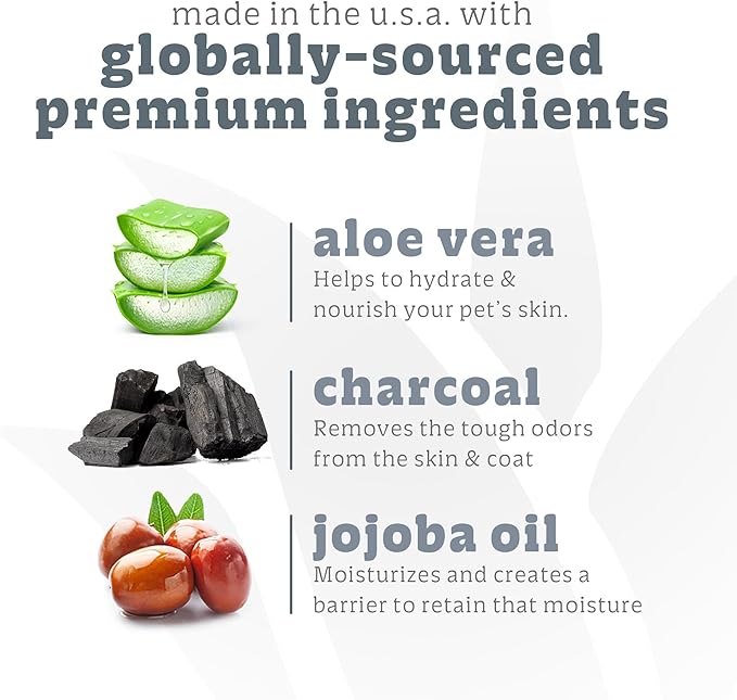 Espree Intense Charcoal Odor Neutralizer Dog Shampoo & Conditioner, Eliminates Stubborn Dog Odors, Plant Based Ingredients, 2 in 1, Charcoal-Infused Odor Neutralizer for Dogs, Cruelty-Free, 20oz