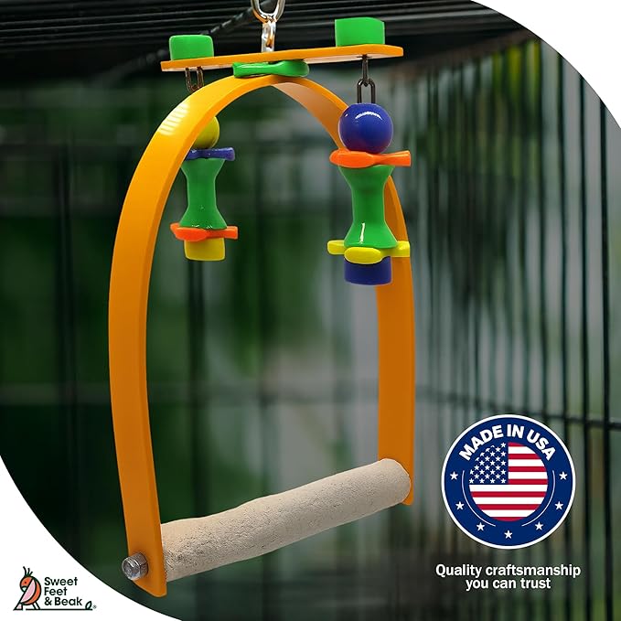 Medium Whirly Bird - Perfect Cage Toy Stimulates Visual and Physical Activity - Safe, Non-Toxic, Cage Accessories for Medium Birds