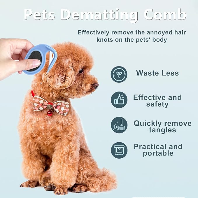 Pet Knotting Comb, Blue, for Removing Matted, Cat Brush Hair Clipper Detangling Knots for Dogs and Cats
