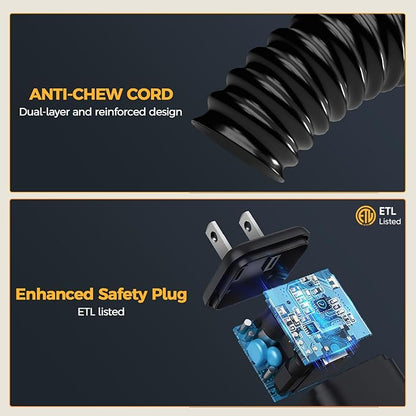 600W Dog House Heater, Space Heater for Dogs Chicken Coop Rabbits, Portable Dog House Heater with Digital Display, White Wall-Mounted Insulated Winter Pet Heater with Thermostat & Anti-Chew Cord