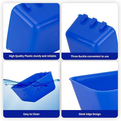 40 Pcs Cage Cups Chicken Feeder Cups 16 oz Hanging Bird Food Water Cups Bunny Cage Feeding Bowl Dish for Pet Parrot Rooster Parakeet Gamefowl Poultry Pigeon Wire Cage(Blue)