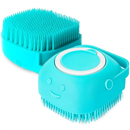 2Pcs Dog Bath Brush Scrubber - Dog Bath Brush with Soap Dispenser Dog Soap Scrubber Pet Bath Brush Pet Shampoo Brush for Dogs Bath - Dog Shampoo Brush