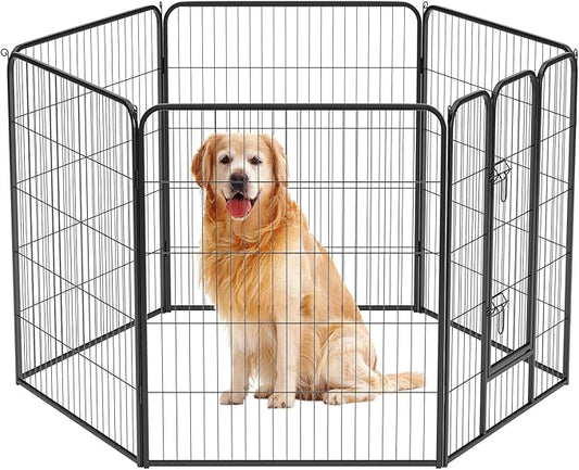 BestPet | Dog Playpen | 40 Inch, 6 Panels | Heavy Duty Metal Pet Exercise Pen | Indoor Outdoor Fence Panels | Rust-Resistant, Removable, Tool-Free Setup | Anti-Skid, Expandable Design