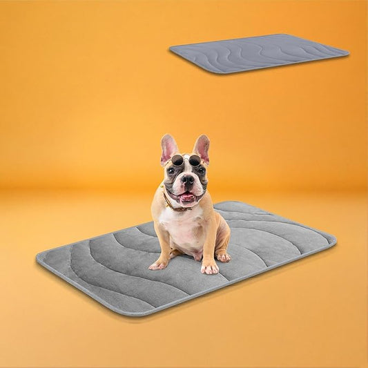 Cozyide Dog Crate Pad, Large Reversible Dog Cooling Mat(Cool & Warm), Washable Soft Crate Mat for All Season, 36" L x 23" W, Dark Grey