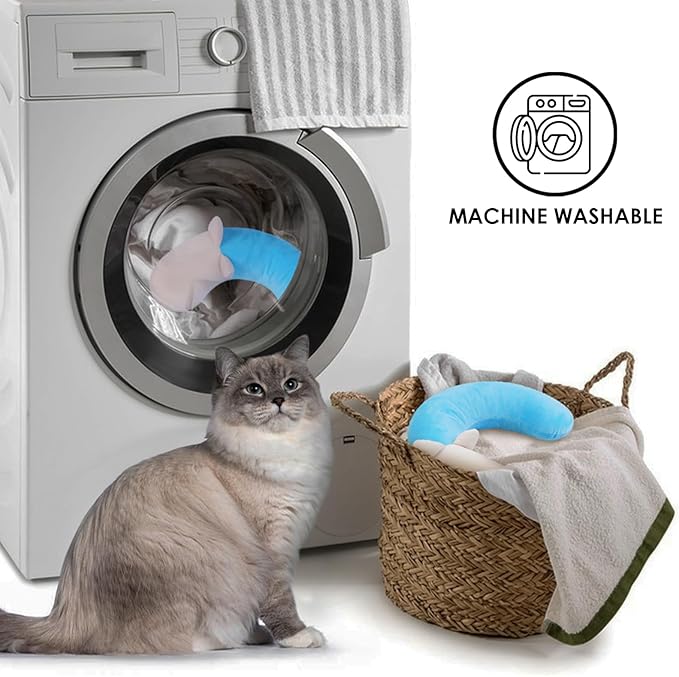 Dog Pillow,Pet Cat Pillow,Dog Pillows for Small Dogs,Dog Neck Pillow,Soft Kitten Pillow,Machine Washable Dog U-Shaped Pillow,Joint Relief Sleeping Improve for Pets, Purple,M