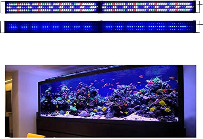 KZKR Upgraded Aquarium Light LED Full Spectrum 72-84 inch Hood Lamp for Freshwater Marine Plant 180-210 cm Multi-Color Decorations Fish Tank Light