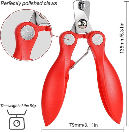 2 Pack Professional Dog Nail Trimmer, Safety Guard Pet Nail Clipper for Dogs, Sharp Pet Nail Trimmer with Nail File, Claw Care Tool for Small & Large Dogs Cats, Prevent Over Cutting