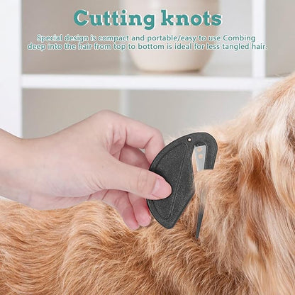 5 Pieces Colorful Pet Knotting Comb Set, Small Plastic Cat Hair Removal Tool, Multifunctional Dematting Comb for Dogs Grooming Removing Loose Tangled Supplies (5)