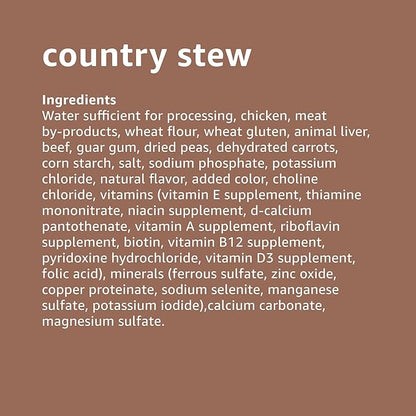 Amazon Basics Wet Dog Food Variety Pack, Country Stew Flavor and Cuts in Gravy with Beef, Made with Natural Ingredients, 13.2oz Cans (Pack of 12)